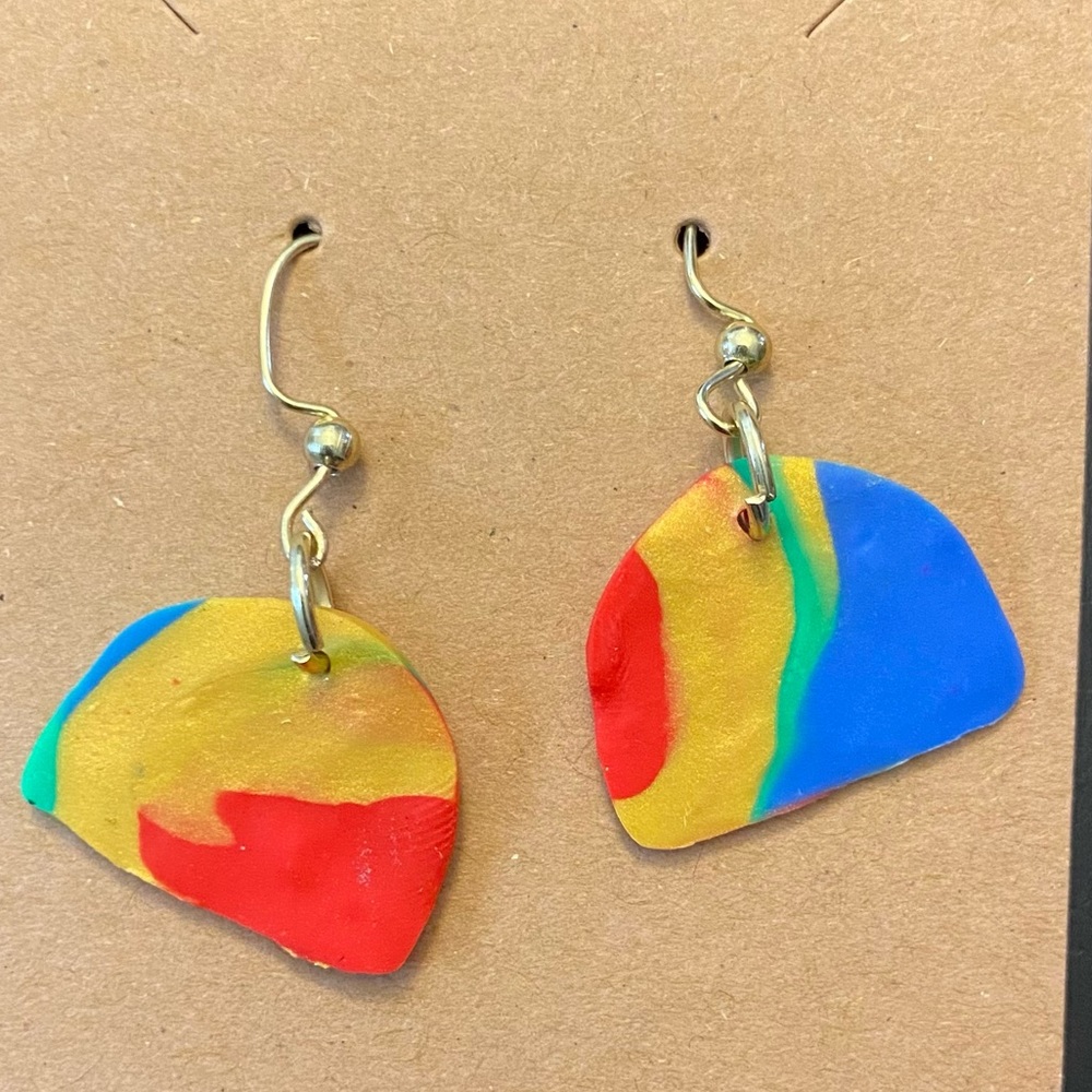 Handmade clay polymer earrings.
